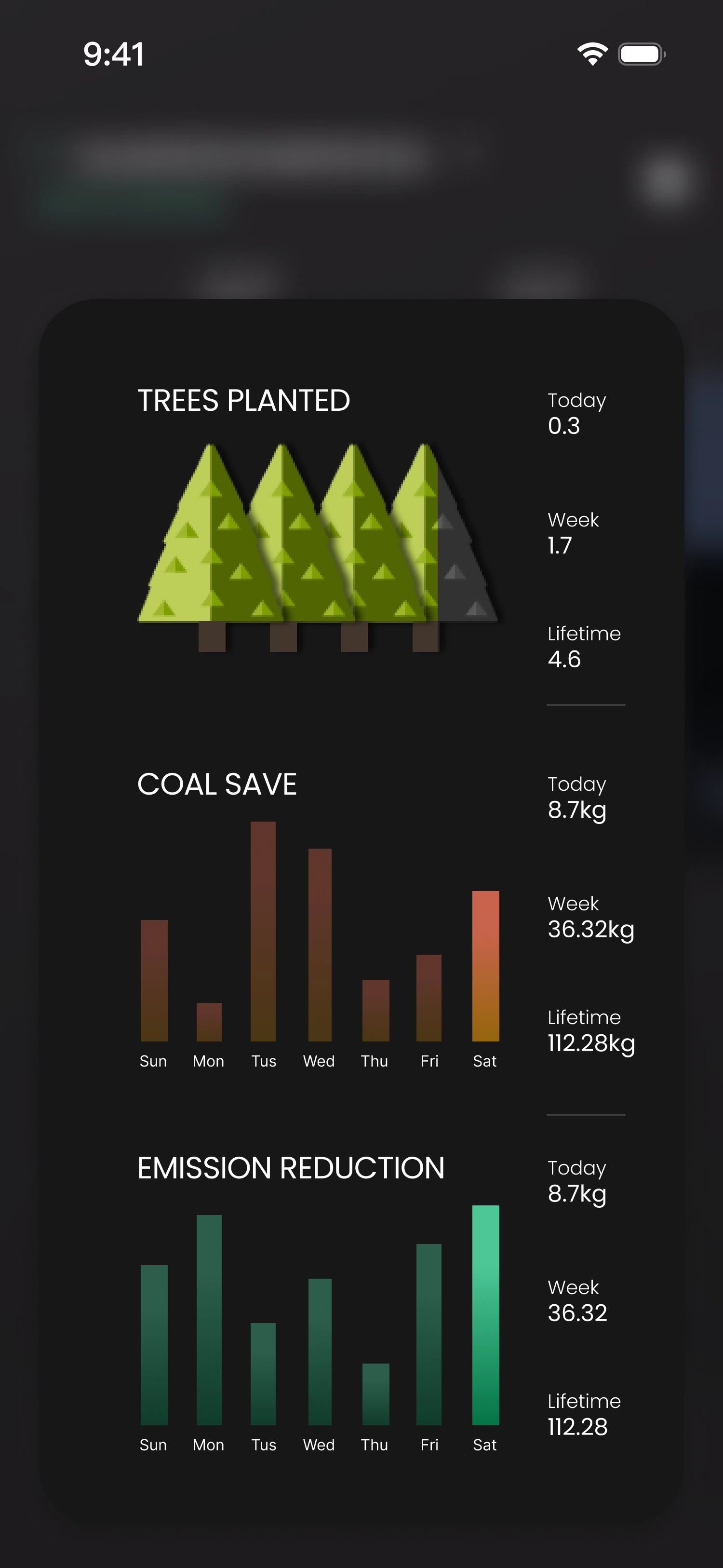 ECOS app screen 1